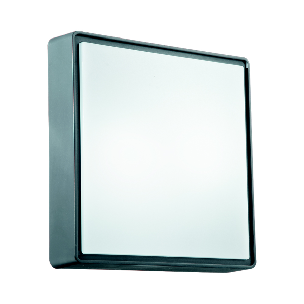 Außendeckenleuchte 30x30 cm aus anthrazitfarbenem ABS PICCA