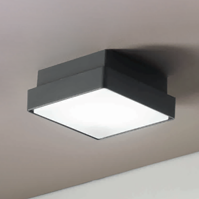 Außendeckenleuchte 30x30 cm aus anthrazitfarbenem ABS PICCA