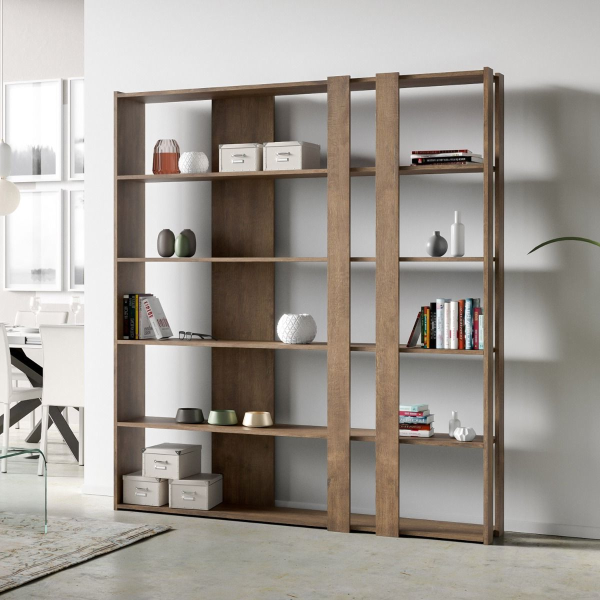 Libreria a parete in legno Noce 178x204h cm - KATO C