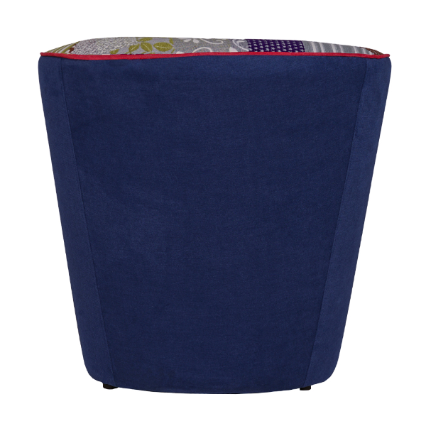 Poltrona in tessuto patchwork cucito a mano BLU