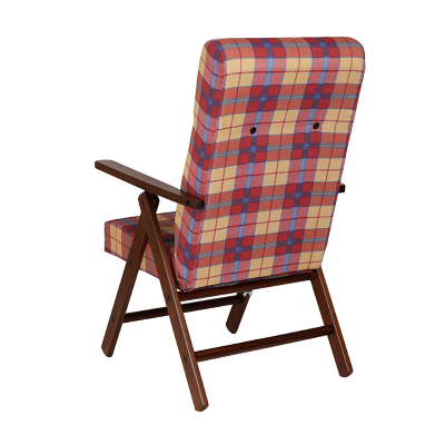 Fauteuil en bois inclinable 4 positions en tissu bordeaux MOLISANA