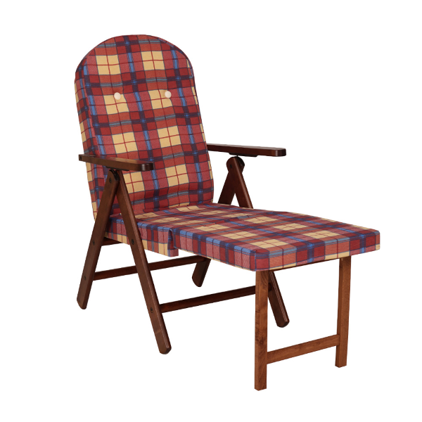 Fauteuil repose-pieds AMALFI - tissu bordeaux inclinable