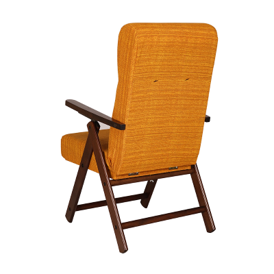 Fauteuil inclinable 4 positions en bois avec tissu Gold - Molisana