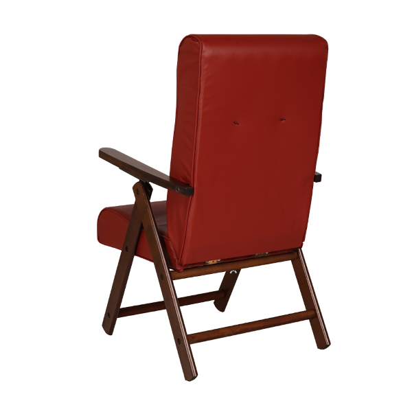 Fauteuil inclinable en bois de hêtre et éco-cuir Bordeaux - Molisana
