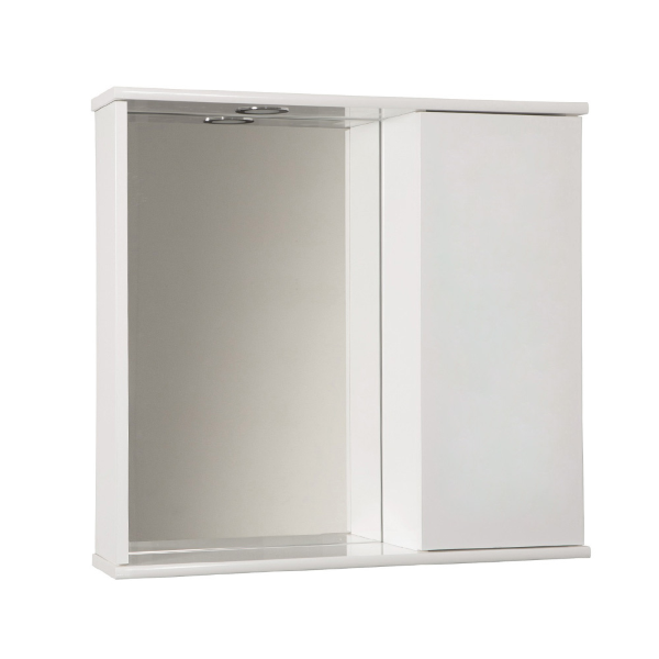 Miroir conteneur de 69 cm avec porte lisse et lumière LED blanc brillant