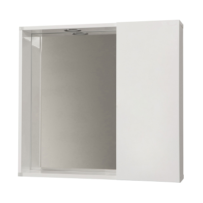 Mirror cabinet with smooth door and LED light Glossy White 68 cm