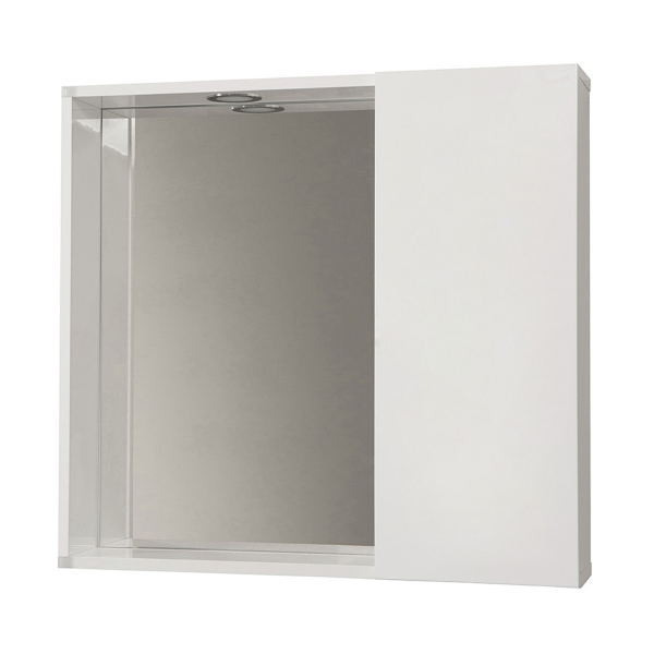 Mirror cabinet with smooth door and LED light Glossy White 68 cm