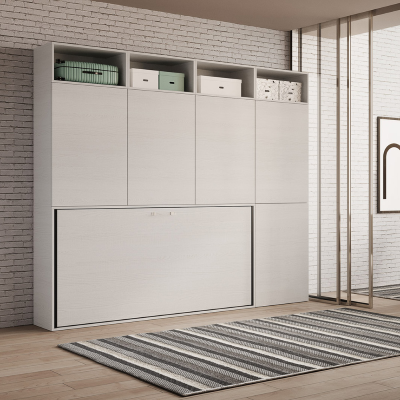 Lit escamotable simple NABOR Frêne Blanc Composition B