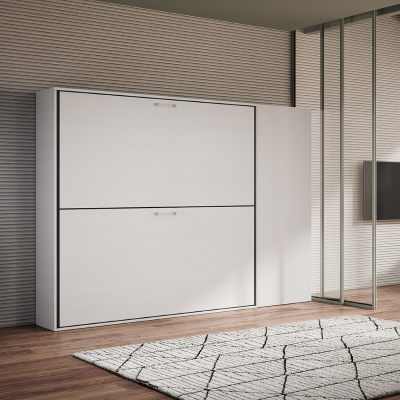 Lit superposé escamotable NABOR Frêne Blanc Composition H