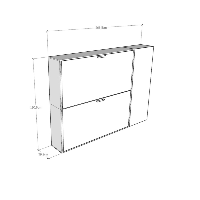 Lit superposé escamotable NABOR Frêne Blanc Composition H