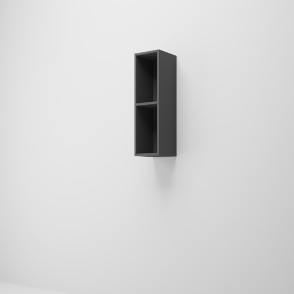 Suspended wall unit with open compartments 20x71 cm reversible Matt Graphite