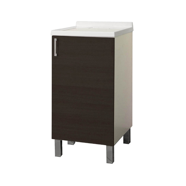 Olmo Caffè wooden washbasin unit with 1 door and 45x50 cm methacrylate basin
