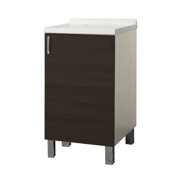 Olmo Caffè wooden washbasin unit with 1 door and 50x50 cm methacrylate basin