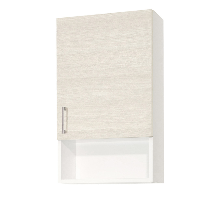 Suspended wall unit with open compartment and 43x71 White Elm door