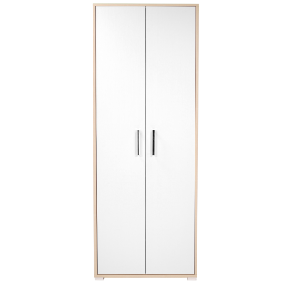 Großes 2-türiges Schuhregal aus Holz mit Regalen, 70 x 189 h cm, Tür aus weißer Esche aus Eiche