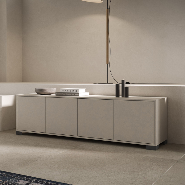 TV-Ständer aus Holz mit 4 Türen 172x40 cm KYLA Grau