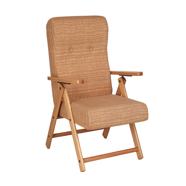 Fauteuil inclinable en hêtre naturel en tissu sable - Molisana