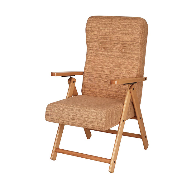 Fauteuil inclinable en hêtre naturel en tissu sable - Molisana