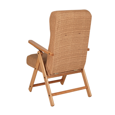 Fauteuil inclinable en hêtre naturel en tissu sable - Molisana