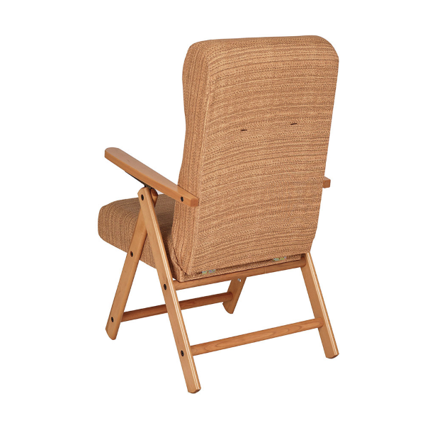 Fauteuil inclinable en hêtre naturel en tissu sable - Molisana