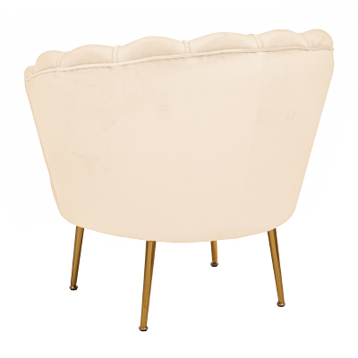 Poltrona velluto con schienale a conchiglia - FIORE finitura Beige 