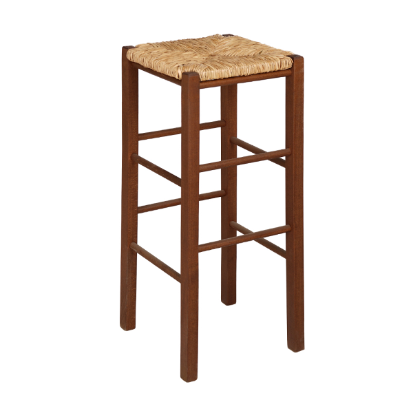 Tabouret en bois en paille carrée hauteur 70 cm