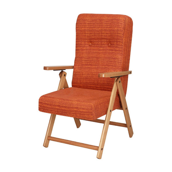 Fauteuil inclinable en hêtre naturel en tissu Orange-Molisana