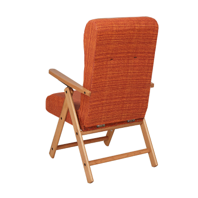 Fauteuil inclinable en hêtre naturel en tissu Orange-Molisana