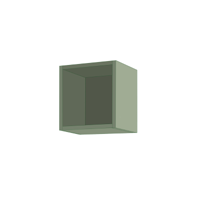 Suspended cube wall unit with open compartment Sage Opaque 30x30 cm