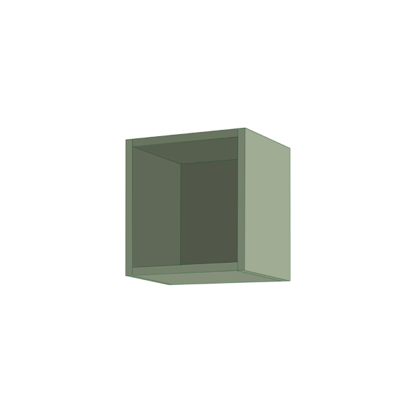 Suspended cube wall unit with open compartment Sage Opaque 30x30 cm