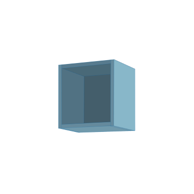 Suspended cube wall unit with open compartment Matt Blue 30x30 cm