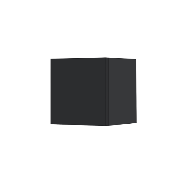 Suspended cube wall unit with door Graphite Opaco 30x30 cm