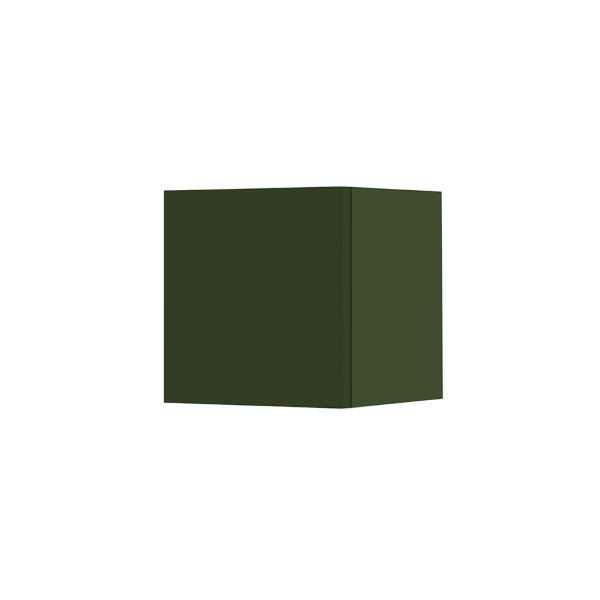 Suspended cube wall unit with door Matt Green 30x30 cm