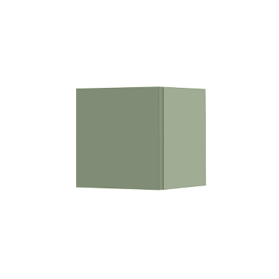 Suspended cube wall unit with door Sage Opaque 30x30 cm