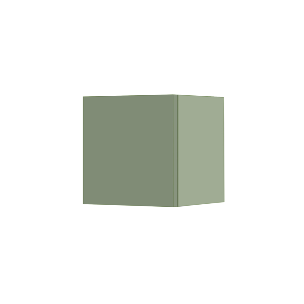 Suspended cube wall unit with door Sage Opaque 30x30 cm