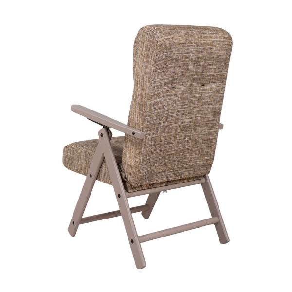 Fauteuil inclinable en bois de hêtre et tissu jaune Strit-Molisana