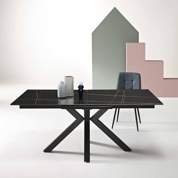 HERO Steintisch mit schwarzem Marmoreffekt, ausziehbar auf 240 cm