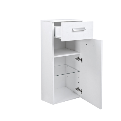Multipurpose suspended cabinet 31x34 with door and drawer White Ash