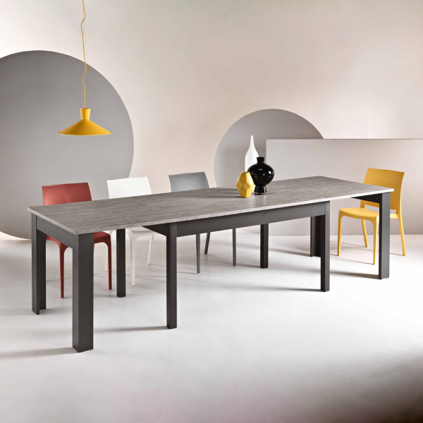 Tavolo in legno allungabile a 320 cm 12 posti FABIO Cemento