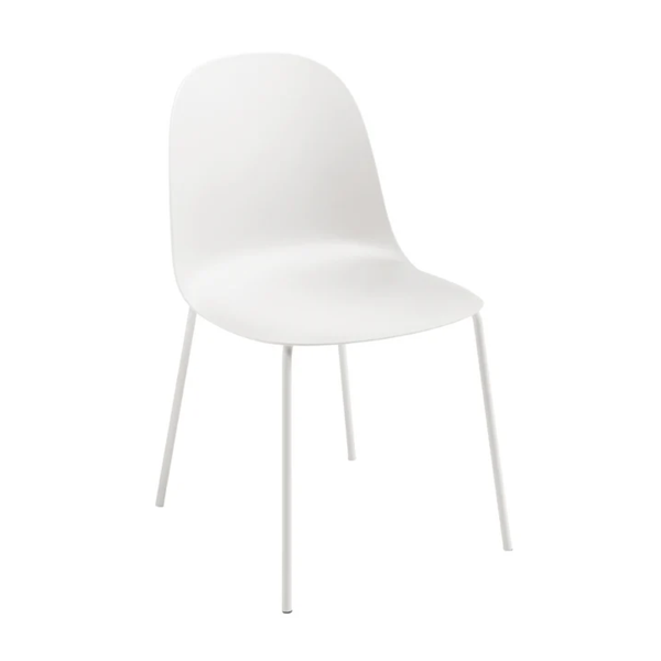 Sedia in polipropilene Bianco con gambe in metallo - FOX 2 sedie