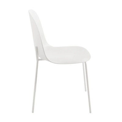 Sedia in polipropilene Bianco con gambe in metallo - FOX 2 sedie