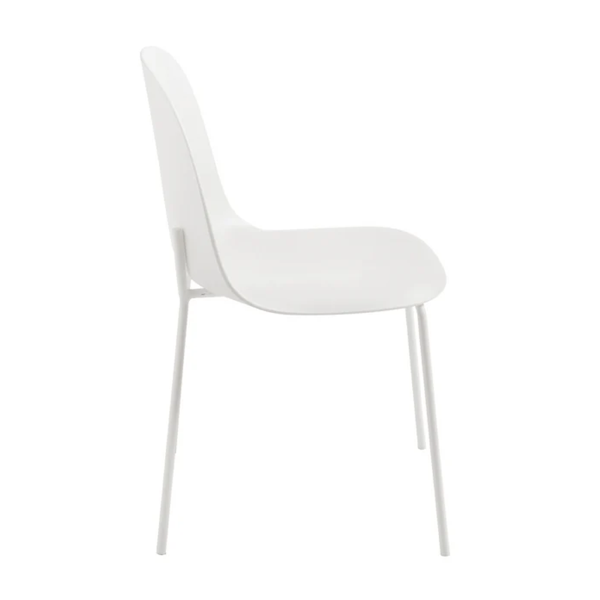 Sedia in polipropilene Bianco con gambe in metallo - FOX 2 sedie