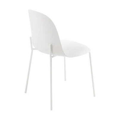 Sedia in polipropilene Bianco con gambe in metallo - FOX 2 sedie