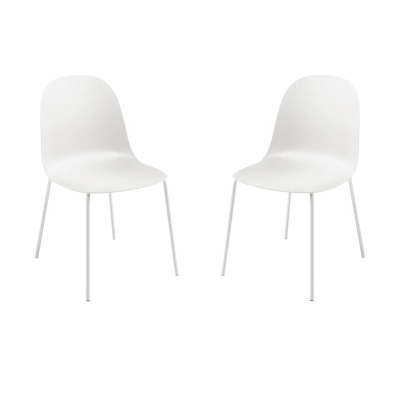 Sedia in polipropilene Bianco con gambe in metallo - FOX 2 sedie