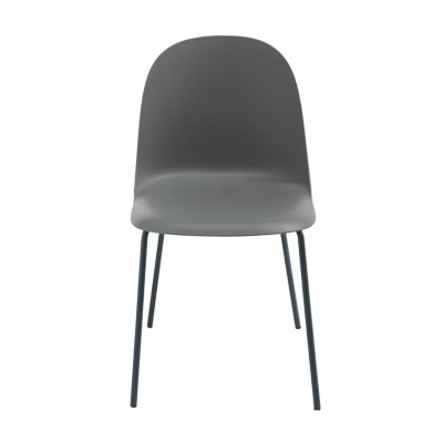 Dunkelgrauer Stuhl aus Polypropylen mit Metallbeinen – FOX 2 Stühle