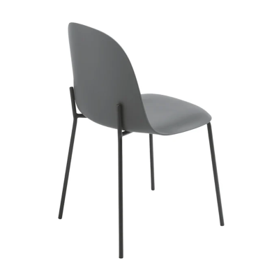 Dunkelgrauer Stuhl aus Polypropylen mit Metallbeinen – FOX 2 Stühle