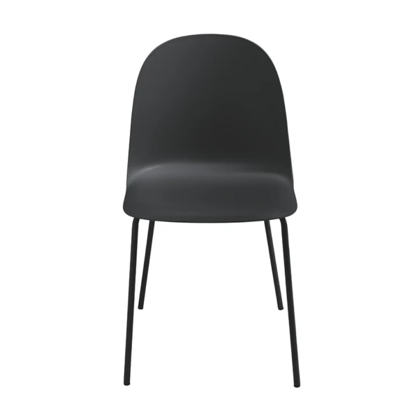 Sedia in polipropilene Nero con gambe in metallo - FOX 2 sedie