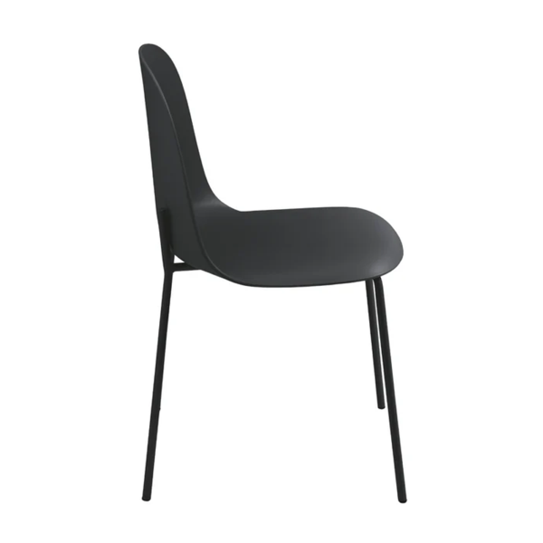 Sedia in polipropilene Nero con gambe in metallo - FOX 2 sedie