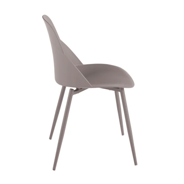 Chaise Tortora en polypropylène pieds métal - MILA 2 chaises