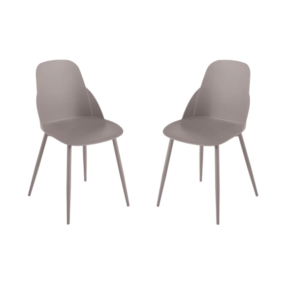 Chaise Tortora en polypropylène pieds métal - MILA 2 chaises